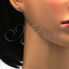 Stainless Steel Long Earring, Star Design, with Rose Crystal, Polished, Golden Finish, 02.271.0021.11