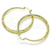 Oro Laminado Large Hoop, Gold Filled Style Hollow Design, Diamond Cutting Finish, Golden Finish, 02.213.0441.50