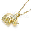 Oro Laminado Fancy Pendant, Gold Filled Style Elephant Design, Polished, Golden Finish, 05.178.0003