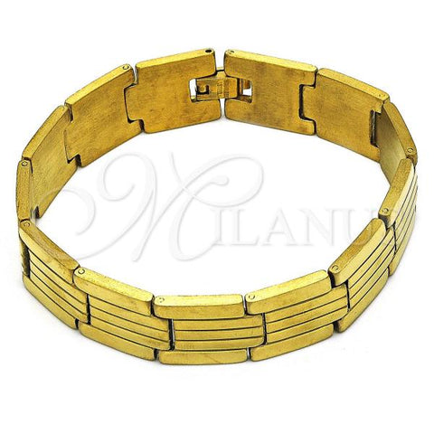Stainless Steel Solid Bracelet, Polished, Golden Finish, 03.114.0355.2.08