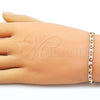 Oro Laminado Basic Bracelet, Gold Filled Style Mariner Design, Polished, Tricolor, 03.213.0351.08