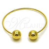 Oro Laminado Individual Bangle, Gold Filled Style Ball Design, Polished, Golden Finish, 07.213.0017