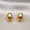 Oro Laminado Stud Earring, Gold Filled Style Ball Design, Polished, Golden Finish, 02.342.0319