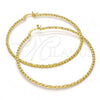 Oro Laminado Large Hoop, Gold Filled Style Diamond Cutting Finish, Golden Finish, 02.168.0038.60