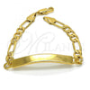 Oro Laminado ID Bracelet, Gold Filled Style Polished, Golden Finish, 03.334.0004.06