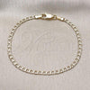 Oro Laminado Basic Bracelet, Gold Filled Style Curb Design, Diamond Cutting Finish, Golden Finish, 5.222.007.07