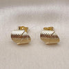 Oro Laminado Stud Earring, Gold Filled Style Polished, Golden Finish, 02.196.0180