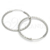 Sterling Silver Medium Hoop, Diamond Cutting Finish, Rhodium Finish, 02.285.0001.35