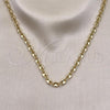 Oro Laminado Fancy Necklace, Gold Filled Style Puff Mariner Design, Polished, Golden Finish, 03.213.0234.24