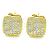 Oro Laminado Stud Earring, Gold Filled Style with White Cubic Zirconia, Polished, Golden Finish, 02.342.0030