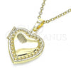 Oro Laminado Locket Pendant, Gold Filled Style Heart Design, Polished, Golden Finish, 05.117.0012