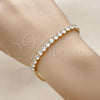 Oro Laminado Tennis Bracelet, Gold Filled Style with White Cubic Zirconia, Polished, Golden Finish, 03.221.0057.07