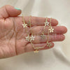 Oro Laminado Necklace and Bracelet, Gold Filled Style Flower Design, Polished, Golden Finish, 06.63.0208