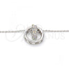 Rhodium Plated Pendant Necklace, Heart and Rolo Design, with Aurore Boreale Swarovski Crystals, Polished, Rhodium Finish, 04.239.0027.16