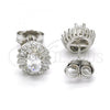 Sterling Silver Stud Earring, with White Cubic Zirconia, Polished,, 02.186.0062