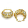 Oro Laminado Medium Hoop, Gold Filled Style with White Crystal, Polished, Golden Finish, 02.170.0182.1.25