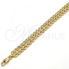 Gold Tone Fancy Bracelet, Diamond Cutting Finish, Golden Finish, 03.100.0021.08