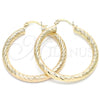 Oro Laminado Medium Hoop, Gold Filled Style Hollow Design, Diamond Cutting Finish, Golden Finish, 5.139.009.40