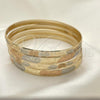 Gold Plated Dozen Bangle, Diamond Cutting Finish, Tricolor, 5.264.002.06 (06 MM Thickness, Size 6 - 2.75 Diameter)