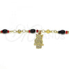 Oro Laminado Charm Anklet , Gold Filled Style Owl Design, Polished, Golden Finish, 03.213.0084.10