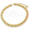 Oro Laminado Fancy Anklet, Gold Filled Style Chunky Design, Matte Finish, Golden Finish, 03.93.0010.10