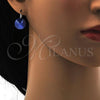 Rhodium Plated Leverback Earring, with Blue Zircon Swarovski Crystals, Polished, Rhodium Finish, 02.239.0005.11