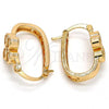 Oro Laminado Small Hoop, Gold Filled Style with White Cubic Zirconia, Polished, Golden Finish, 02.196.0022.15