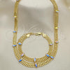 Oro Laminado Necklace and Bracelet, Gold Filled Style with Aurore Boreale Crystal, Polished, Golden Finish, 06.185.0017