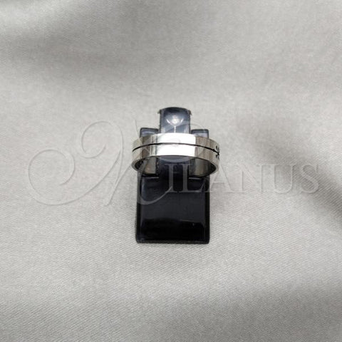 Stainless Steel Mens Ring, Dolphin and Cross Design, Polished, Steel Finish, 01.63.0618.07