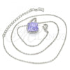 Rhodium Plated Pendant Necklace, with Tanzanite and Aurore Boreale Swarovski Crystals, Polished, Rhodium Finish, 04.239.0039.16