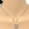 Oro Laminado Fancy Pendant, Gold Filled Style Anchor Design, Polished, Tricolor, 5.183.028