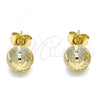 Oro Laminado Stud Earring, Gold Filled Style Matte Finish, Golden Finish, 02.100.0107