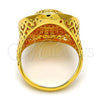 Oro Laminado Multi Stone Ring, Gold Filled Style with White Crystal, Polished, Golden Finish, 01.118.0025.07 (Size 7)