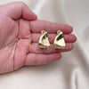 Oro Laminado Stud Earring, Gold Filled Style Polished, Golden Finish, 02.163.0215