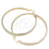 Oro Laminado Extra Large Hoop, Gold Filled Style Hollow Design, Diamond Cutting Finish, Golden Finish, 02.170.0389.80