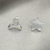 Sterling Silver Stud Earring, Moon Design, Polished, Silver Finish, 02.392.0030