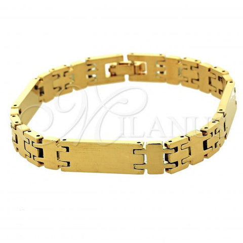 Oro Laminado Solid Bracelet, Gold Filled Style Polished, Golden Finish, 5.034.006