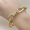 Oro Laminado Fancy Bracelet, Gold Filled Style Polished, Golden Finish, 03.415.0023.08