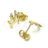 Oro Laminado Stud Earring, Gold Filled Style Dolphin Design, Polished, Golden Finish, 02.100.0128