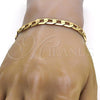 Gold Tone Basic Bracelet, Curb Design, Polished, Golden Finish, 04.242.0029.08GT