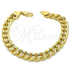 Oro Laminado Basic Bracelet, Gold Filled Style Polished, Golden Finish, 04.213.0153.08