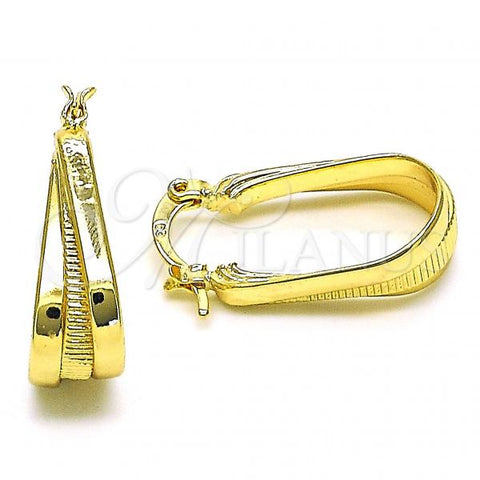 Oro Laminado Small Hoop, Gold Filled Style Diamond Cutting Finish, Golden Finish, 02.170.0410.15