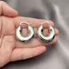 Rhodium Plated Medium Hoop, Hollow Design, Polished, Rhodium Finish, 02.163.0159.1.30