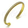 Oro Laminado Individual Bangle, Gold Filled Style with White Cubic Zirconia, Polished, Golden Finish, 07.60.0012