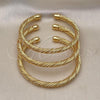 Oro Laminado Trio Bangle, Gold Filled Style Polished, Golden Finish, 07.170.0013.1