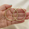 Oro Laminado Large Hoop, Gold Filled Style Diamond Cutting Finish, Golden Finish, 02.213.0251.1.50
