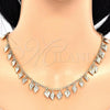 Oro Laminado Necklace and Bracelet, Gold Filled Style Heart Design, Polished, Golden Finish, 06.105.0006