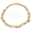 Gold Tone Basic Bracelet, Figaro Design, Polished, Golden Finish, 04.242.0017.09GT