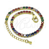 Oro Laminado Tennis Bracelet, Gold Filled Style with Multicolor Cubic Zirconia, Polished, Golden Finish, 03.130.0009.6.07