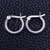 Sterling Silver Small Hoop, Hollow Design, Diamond Cutting Finish, Silver Finish, 02.401.0001.12